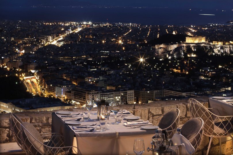 view from horizontes restaurant  at mount lycabettus